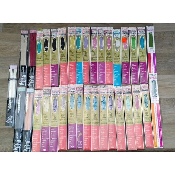 NOS Vintage Sewing Zipper LOT of 35 J & P Coats Flex Knit - Picture 1 of 9